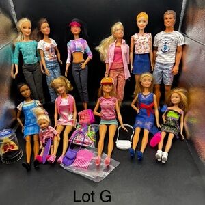 Barbie Dolls W/Ken Lot of 10 W/ Clothes Shoes Extra Accessories (Lot F) Mattel